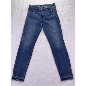 Hudson Natalie Super Skinny Sz 30 Mid Rise Denim Stretch Blue Jeans‎ Distressed